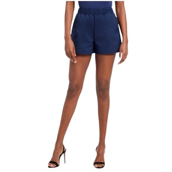 Good American Shorts Women Medium Blue Rinse High Rise Weekend Relaxed‎ Poplin - Picture 1 of 9